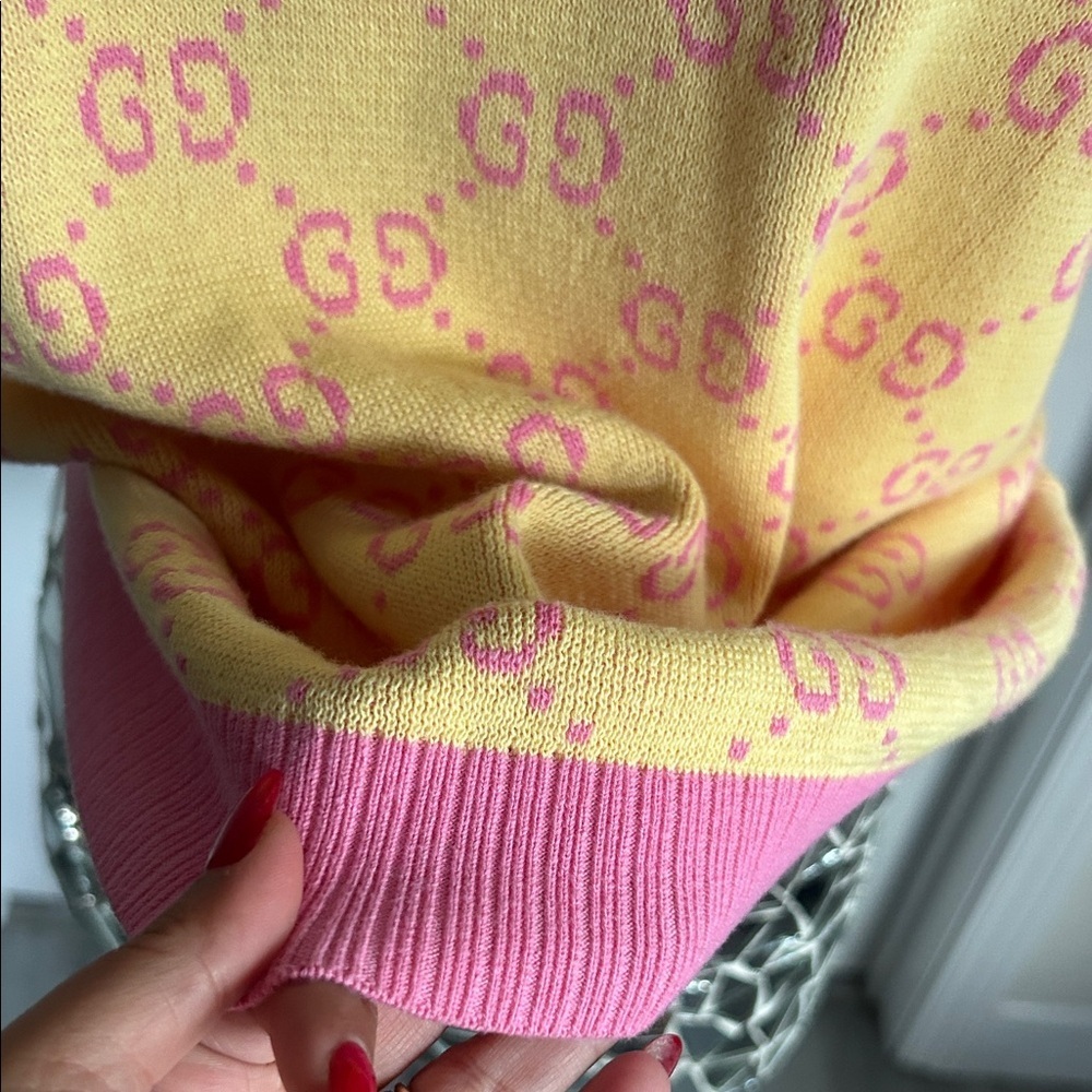 Gucci Women's Short Sleeve Sweater in Yellow and Pink L - Picture 7 of 13
